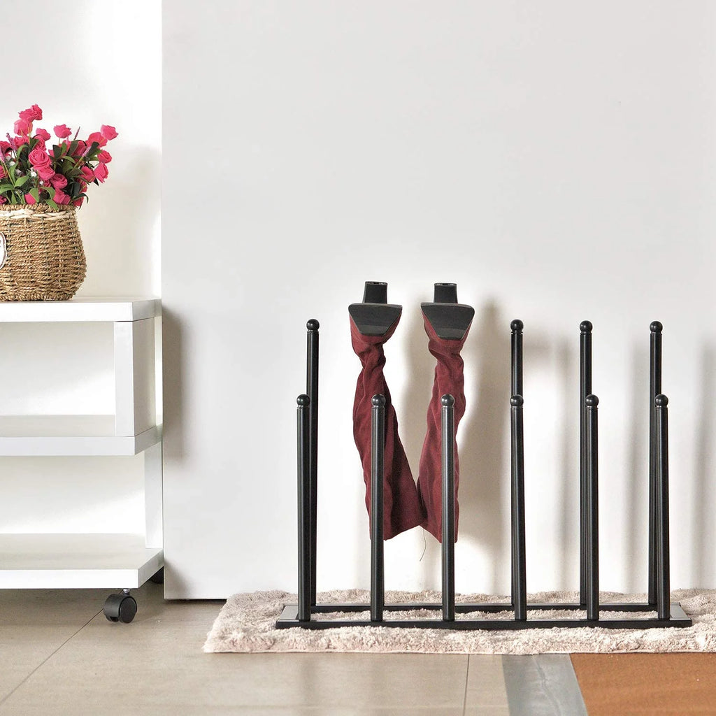 6-Pair Black Metal Boot Shoes Storage Rack X18815
