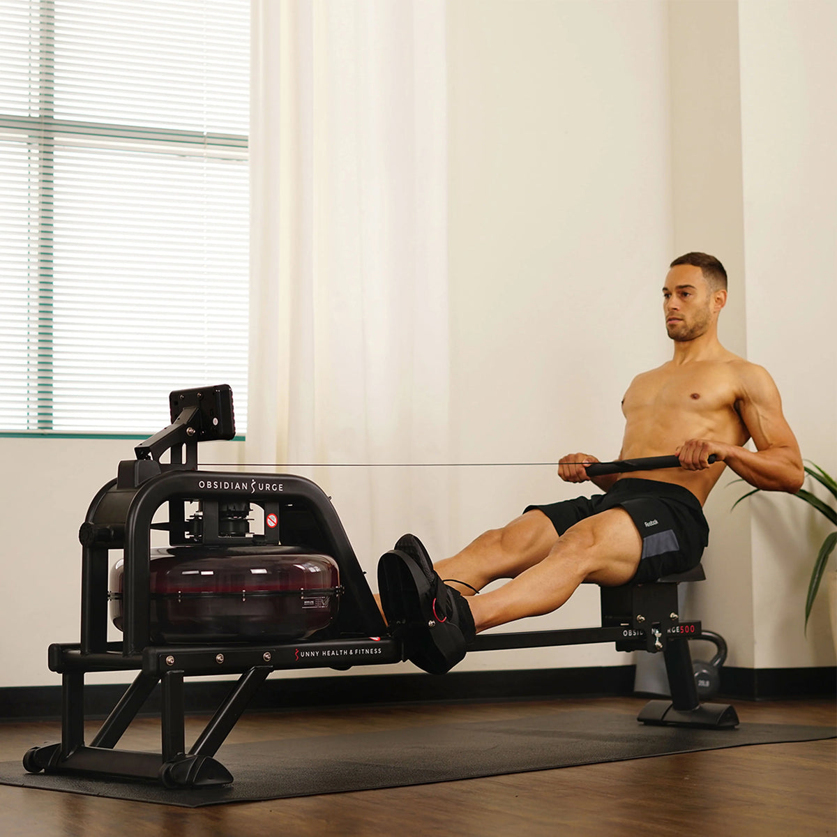 Water Rowing Machine with LCD Monitor W74854