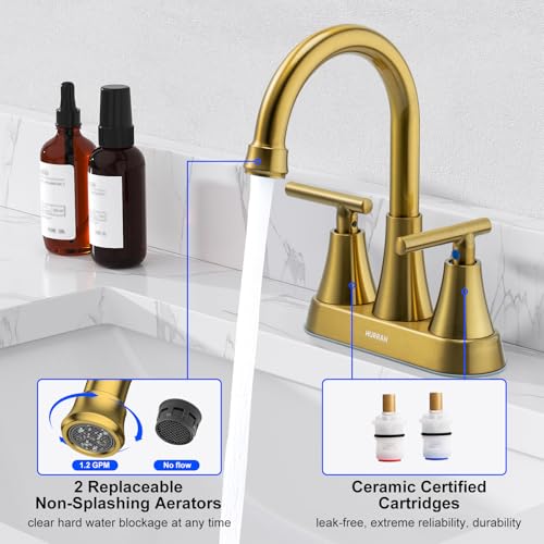 4 inch Matte Black 2-Handle Centerset Bathroom Sink Faucet with Pop-up Drain L989