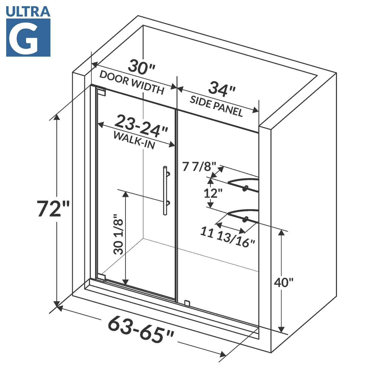 Pivot Shower Door Brushed Nickel J585