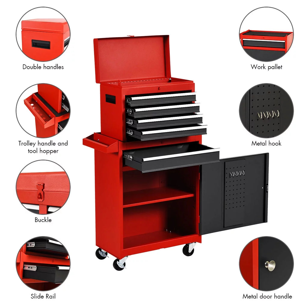 2 in 1 Tool Chest & Cabinet with 5 Sliding Drawers M530717