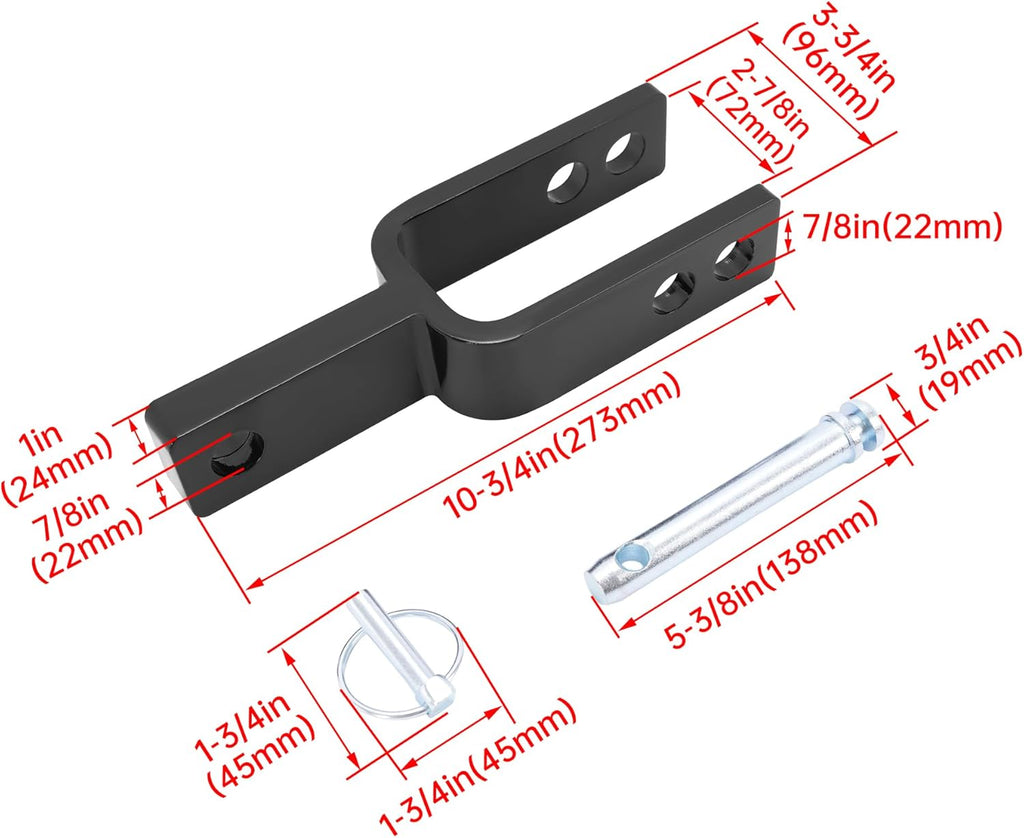 Black Steel Quick Hitch Adapter for Category 1 3-Point Tractors Z18734