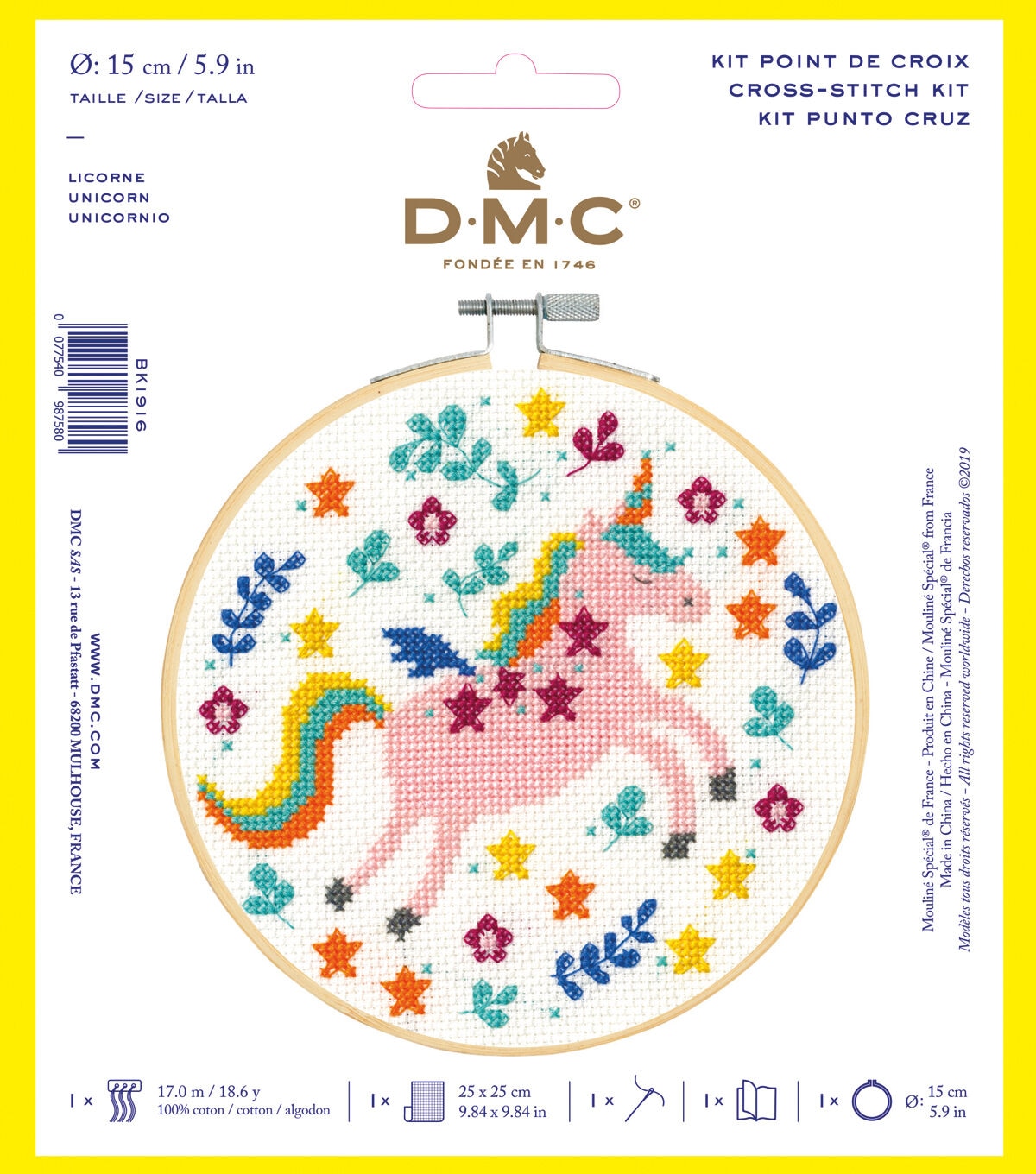 6 Unicorn Counted Cross Stitch Kit E8189