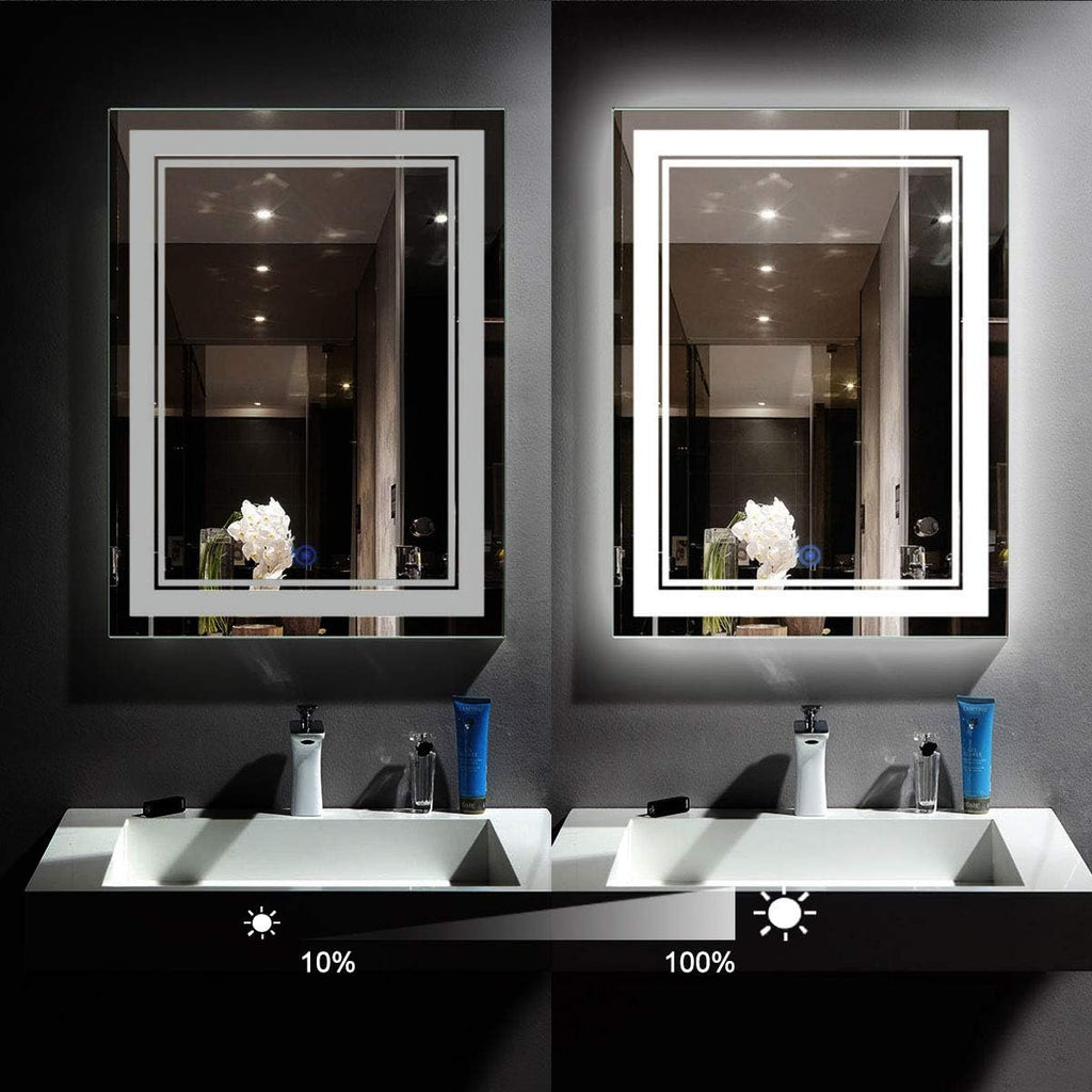 28 x 36 in Vertical Dimmable LED Bathroom Mirror with Anti-Fog Function L924270
