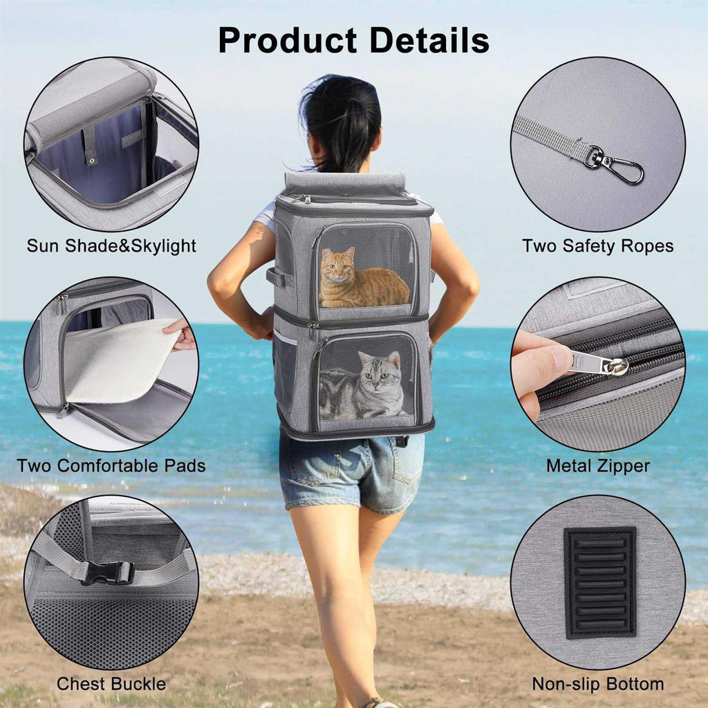 2-in-1 Double Pet Carrier Backpack H2602