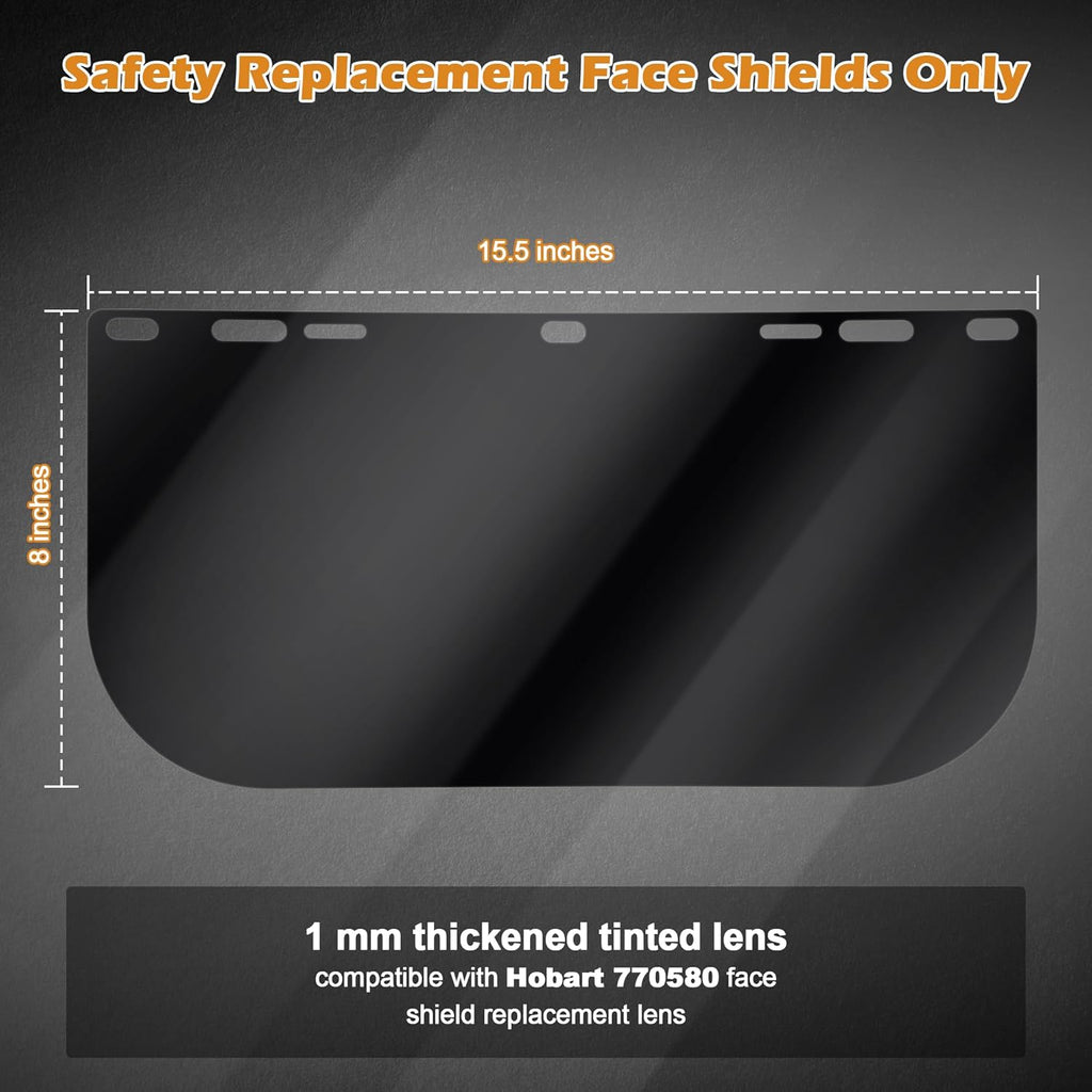 15.5'' x 8'' Tinted Full Face Shield Replacement Lens W9201
