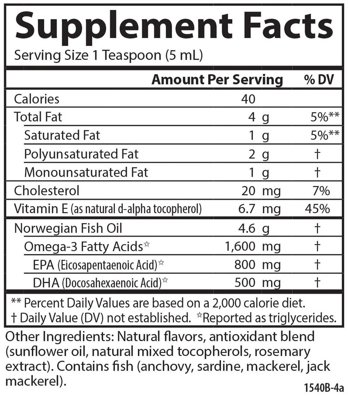 1600 mg Omega-3 Lemon Fish Oil Liquid, 6.7 Fl Oz D53400