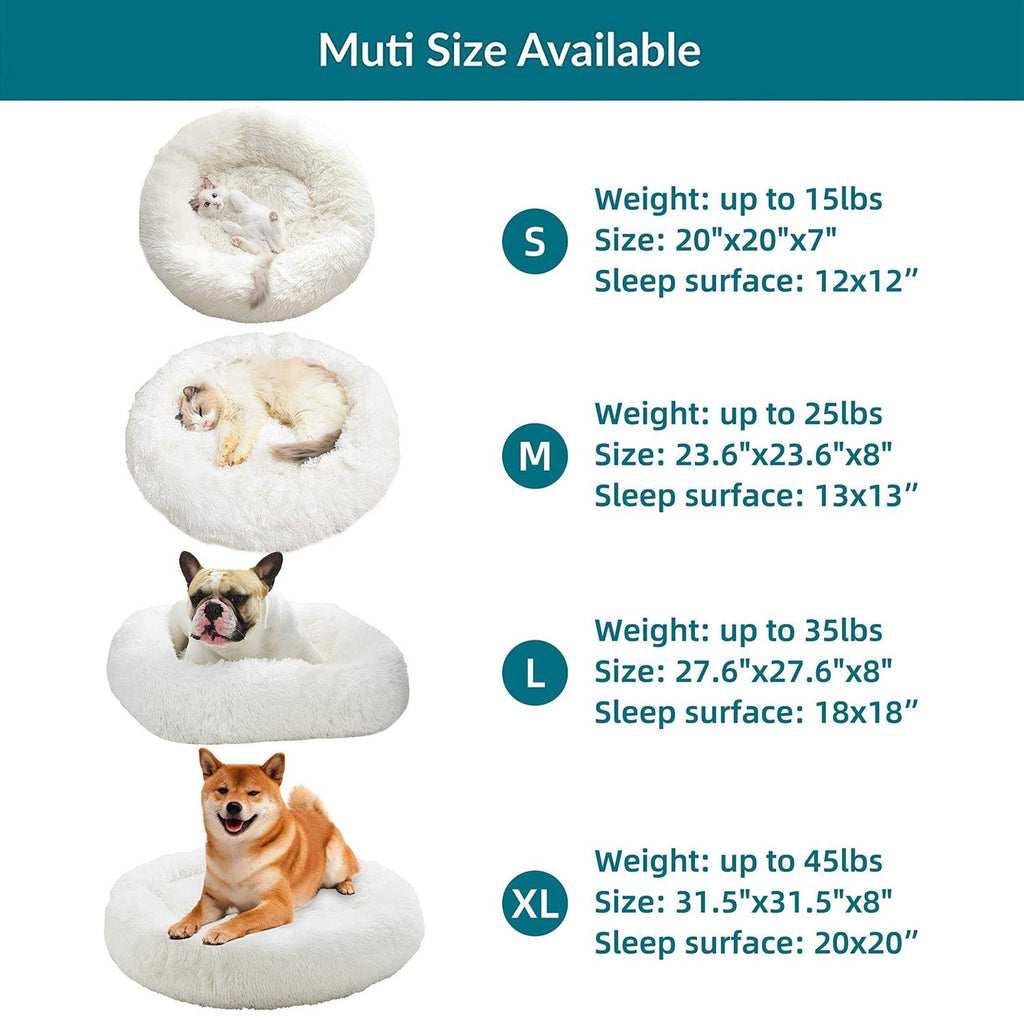 Washable Soft Plush Donut Cat and Dog Bed E569225