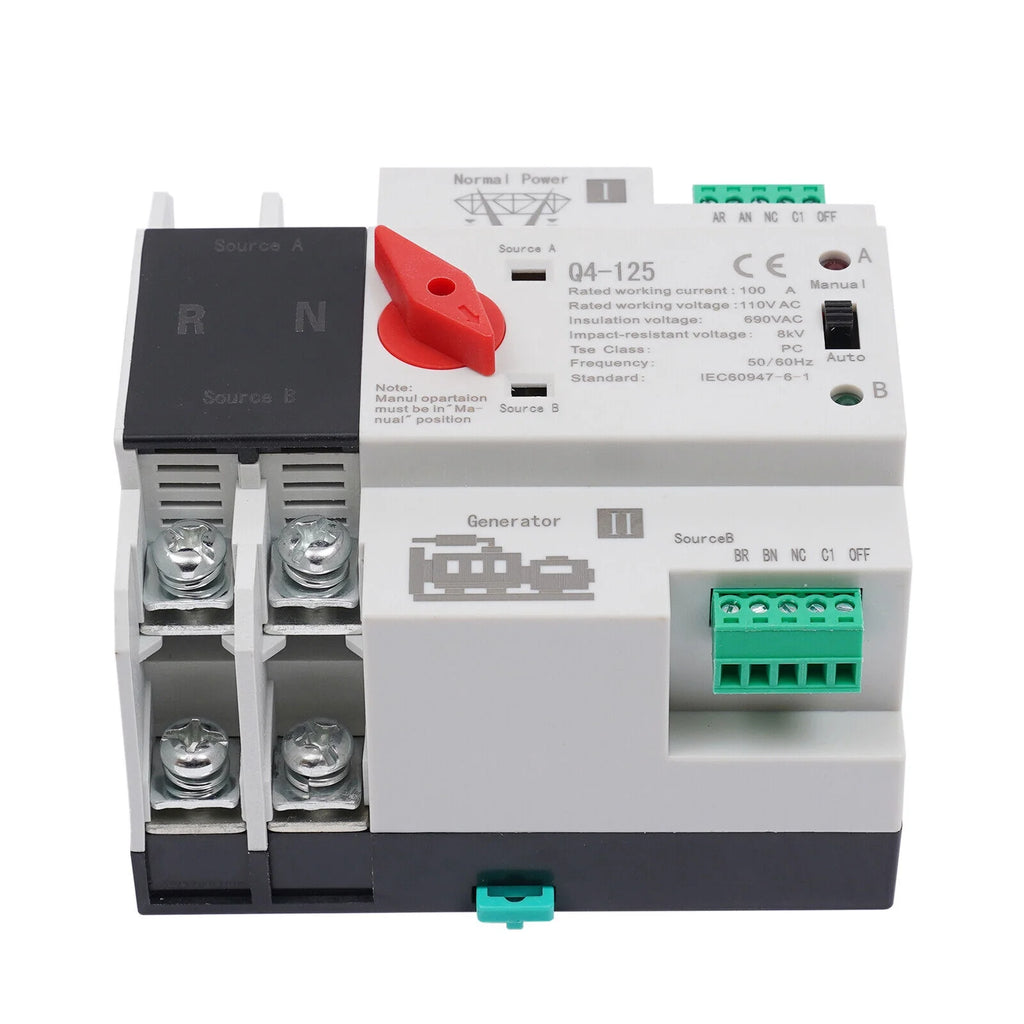 2P 100A 110V 50Hz/60Hz Automatic Transfer Switch W705