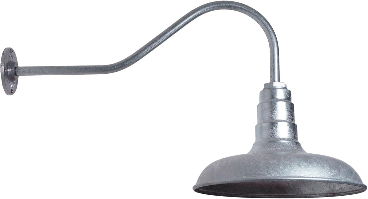 Green Steel Dome Gooseneck Barn Light H350
