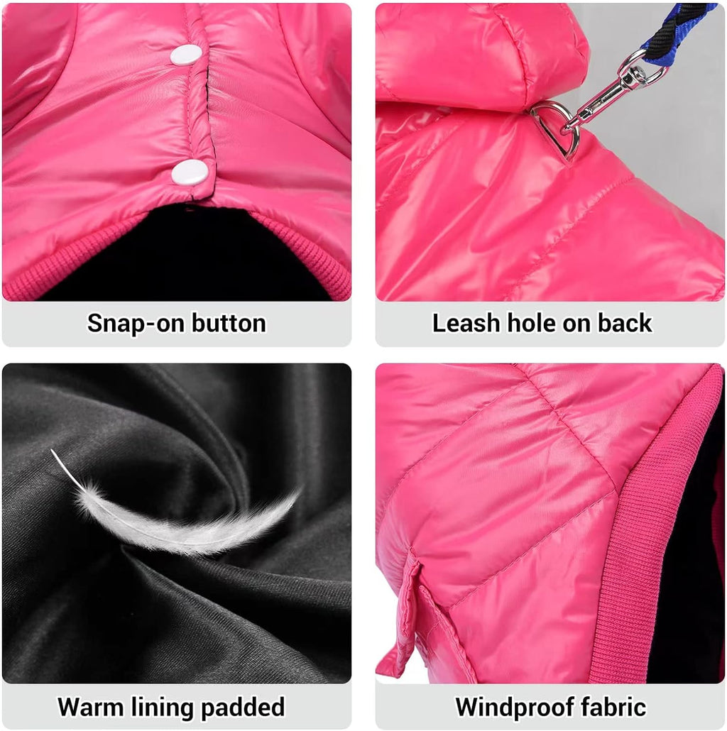 Pink Dog Winter Coat Puffer Jacket T512
