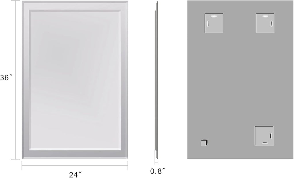 Frameless Rectangular Wall Mounted Double-Layer Mirror N162245