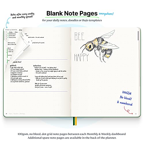 B5 Undated Daily Planner Notebook (Tan Softcover) N782