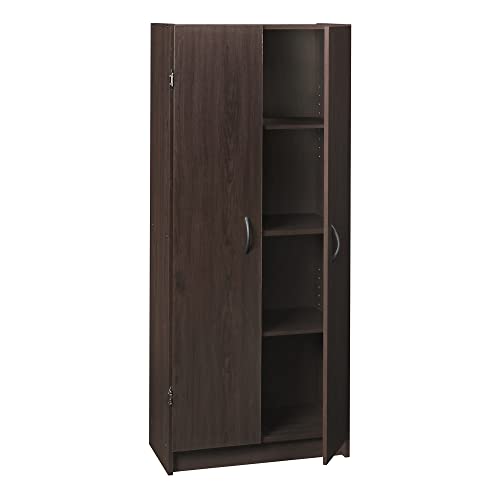 White 2 Door Pantry Cabinet with Adjustable Shelves A37865