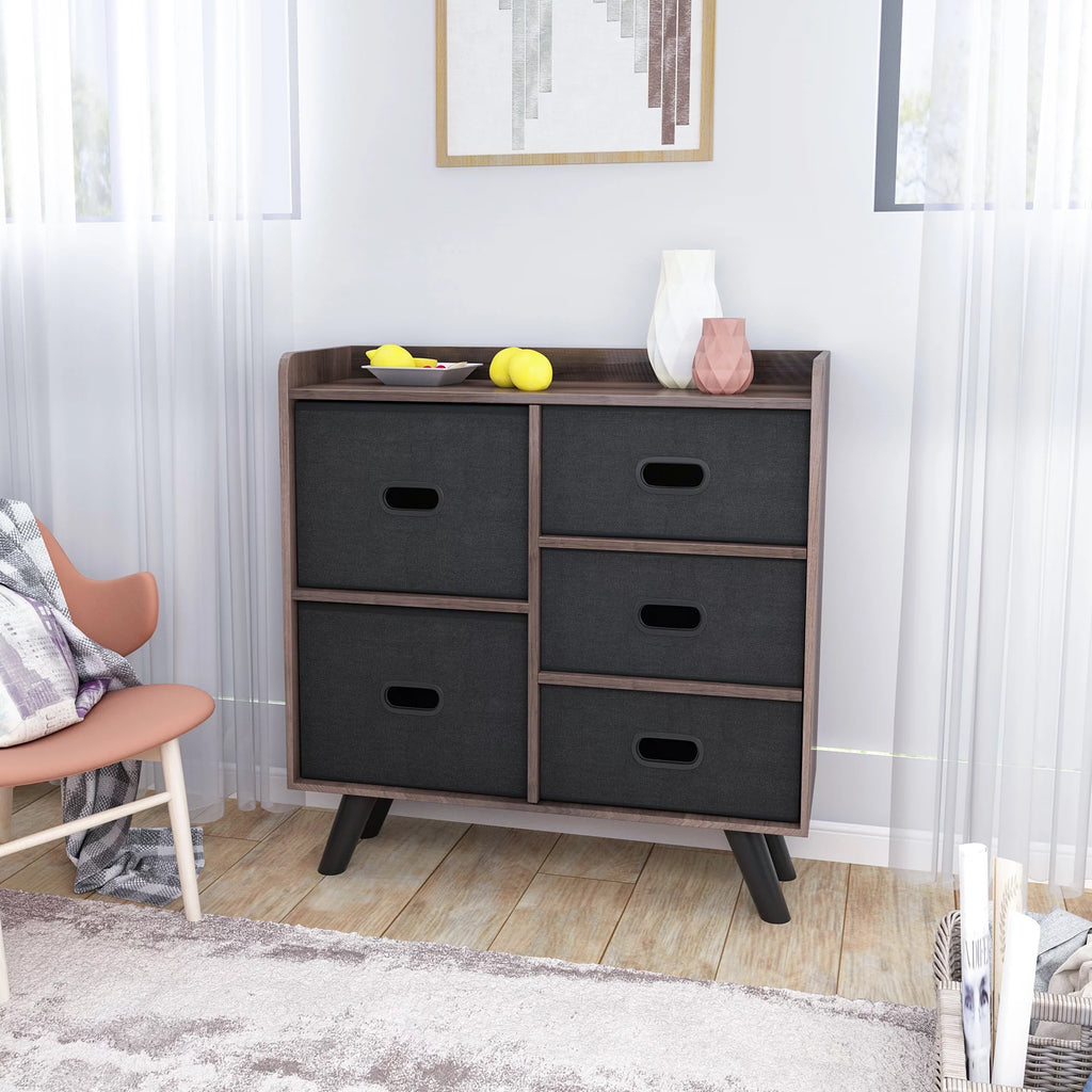 5 Drawer Fabric Dresser Organizer Cabinet T24001