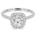 14K White Gold Round Diamond Cathedral Halo Engagement Ring E8036