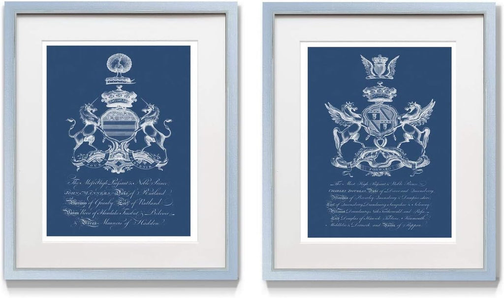 2 Piece Framed Artwork Set, Silver Frame, White Mat, Plexiglass, 16 in W X 20 in H V544