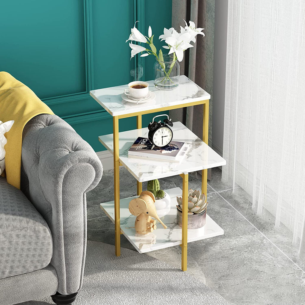 Gold Coffee Table Set of 3 with Metal Frame P8887