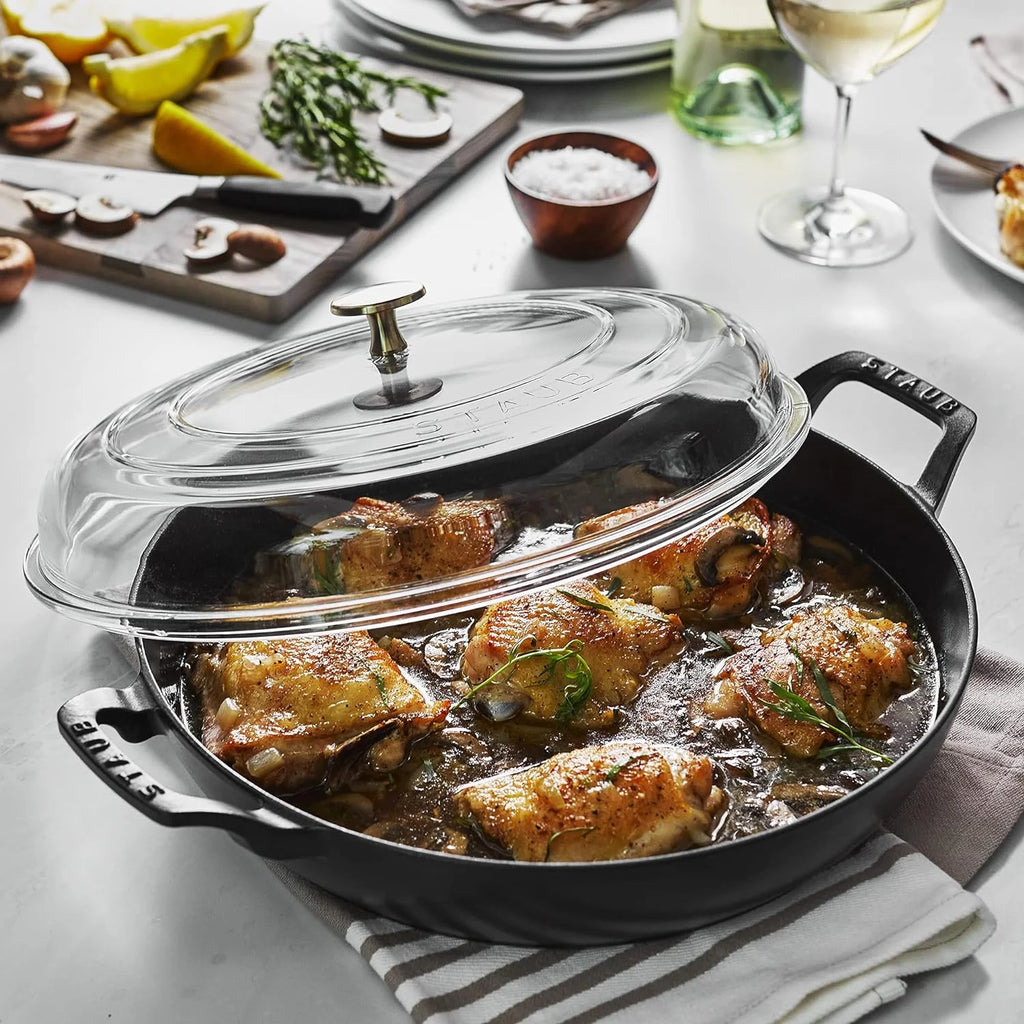 Braiser With Glass Lid, 3.5-Qt, Matte Black J6966