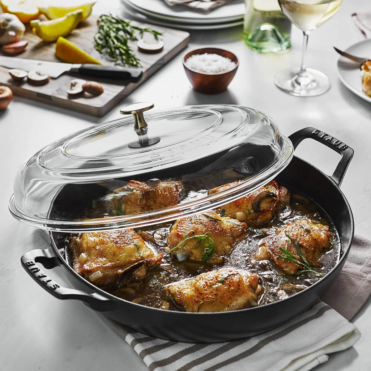 Braiser With Glass Lid, 3.5-Qt, Matte Black J6966