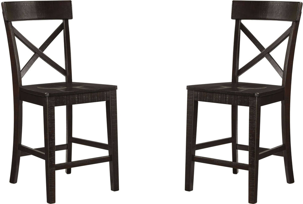 Dark Brown Barstool Set of 2 W201