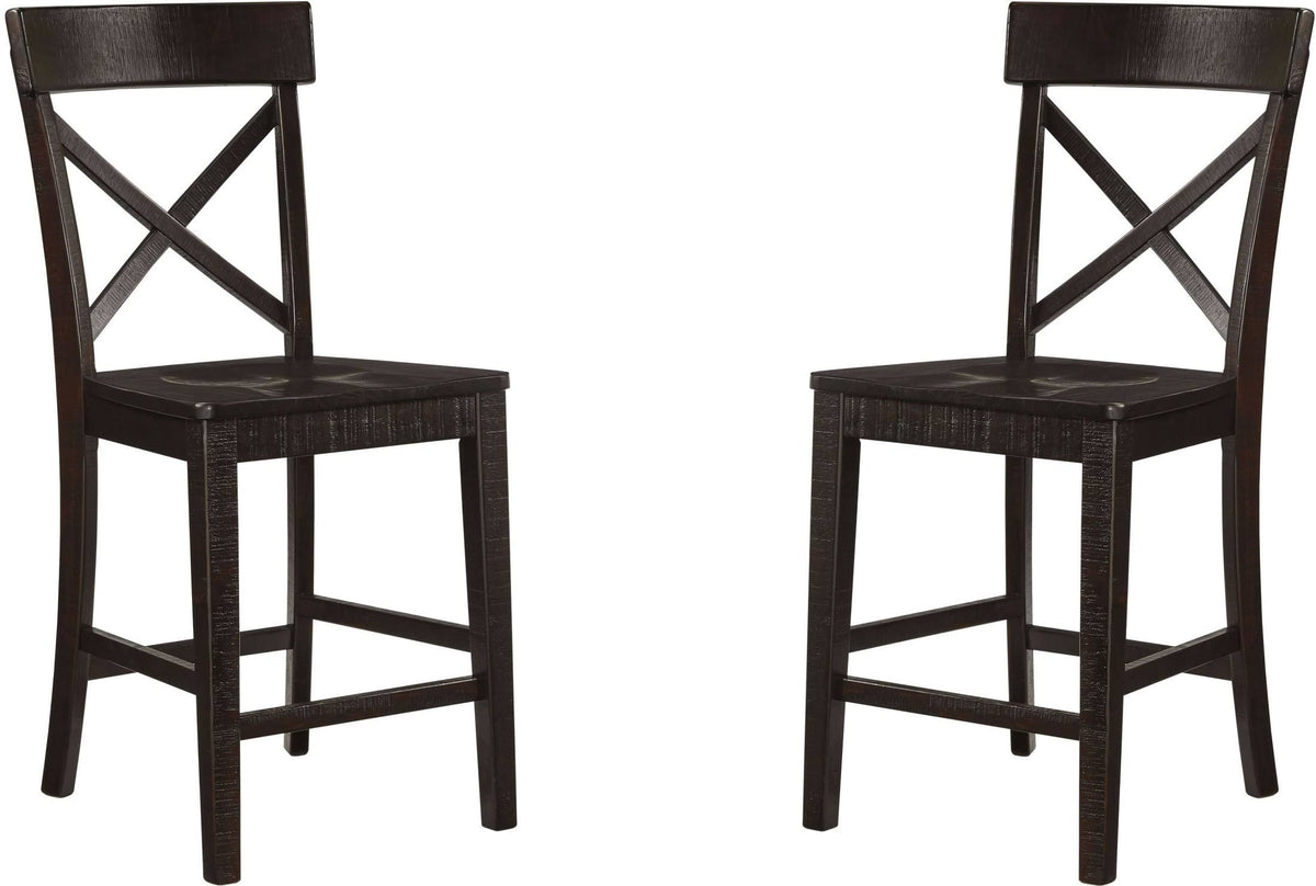 Dark Brown Barstool Set of 2 W201
