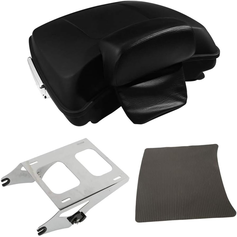 5.5" Tour Pack Trunk with 2-UP Mounting Rack and Backrest D7921