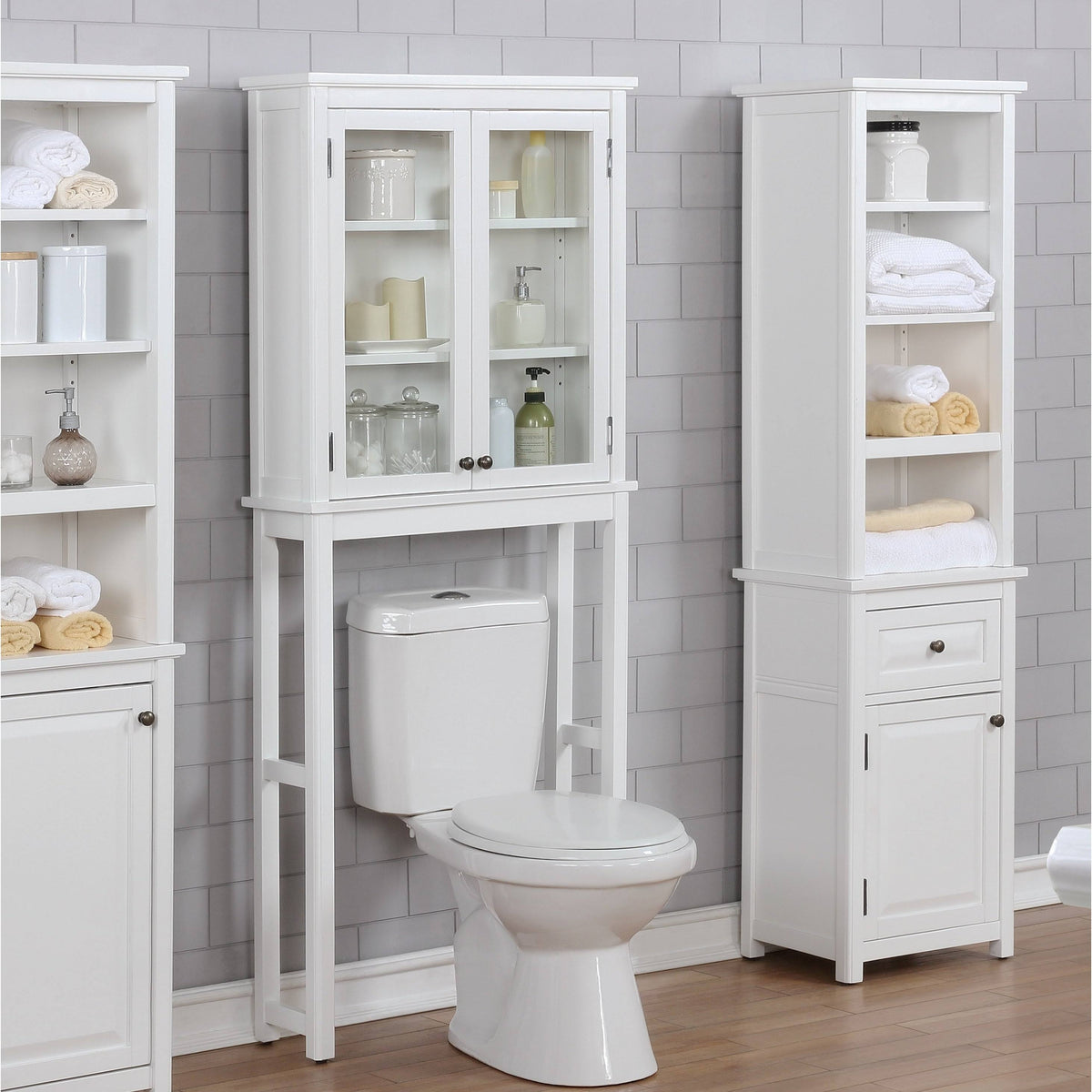 Over-the-Toilet Storage with Glass Doors N783