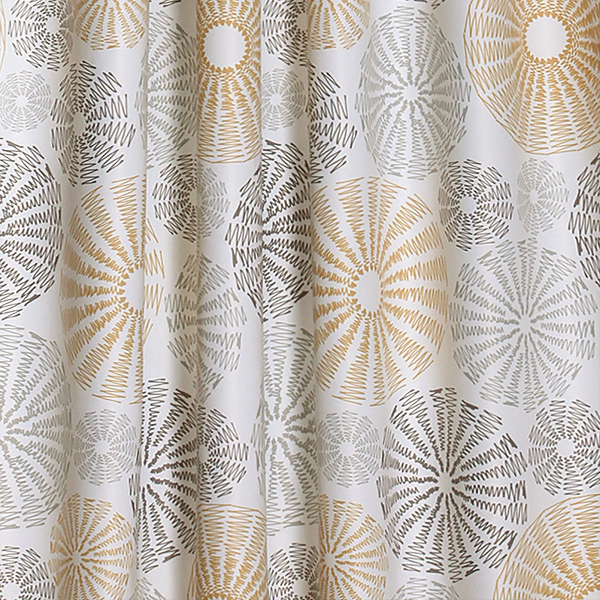 Yellow/Gray Room-Darkening Window Curtain Set I16851