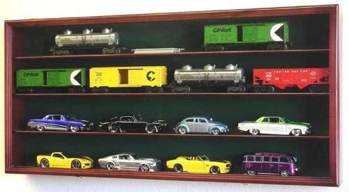 Black O Scale Train Display Case Cabinet Wall Rack with UV Protection Lockable J299