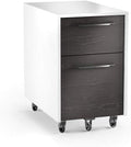 White/Charcoal Stained Ash Mobile File Pedestal Cabinet W36234