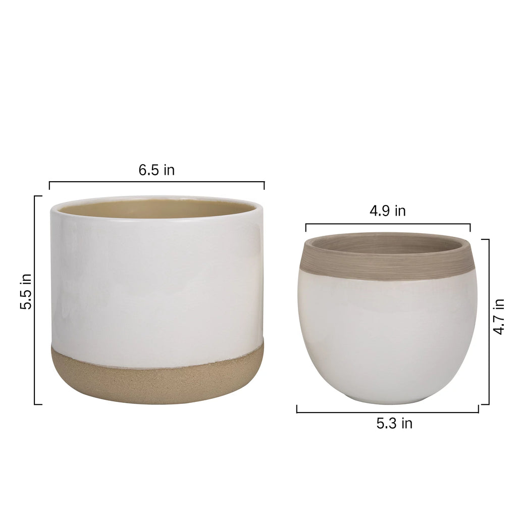 White Ceramic Flower Plant Pots C716132