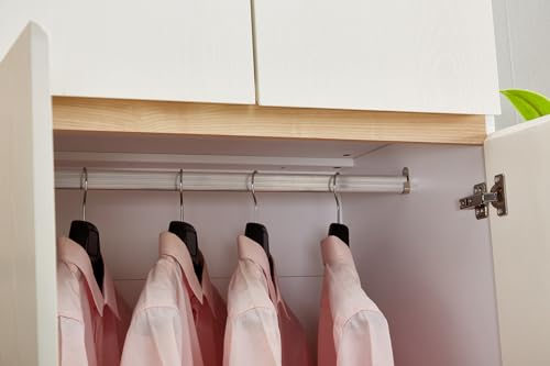 4 Door Wardrobe Closet with Clothing Rod, 4 Drawers, Mirror, 62.99" D x 18.9" W x 70.87" H D40883