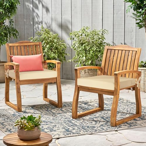 Waterproof Outdoor Chair Cushions Set of 2, Square 19 x 19 with Ties and Removable Covers L98387