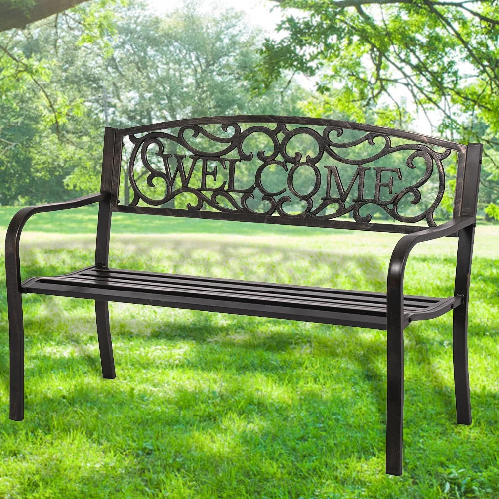 50in Metal Outdoor Bench U7678