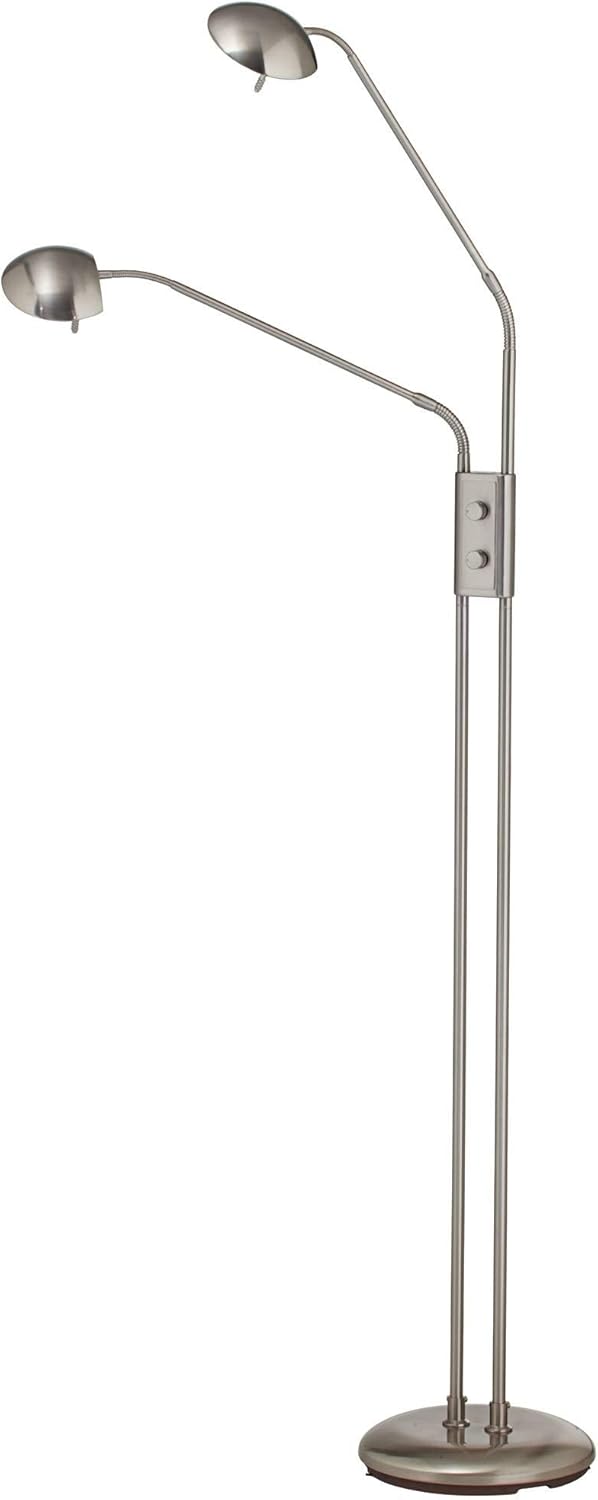Brushed Nickel Silver 2-Light LED Pharmacy Lamp G461