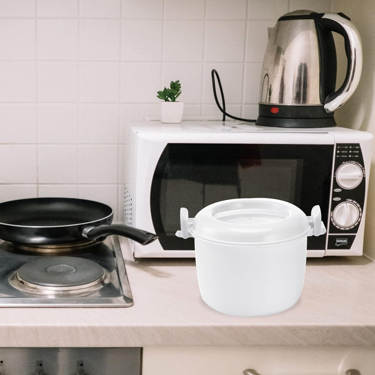 2pcs Round Microwave Rice Cooker Rice Steamer J754