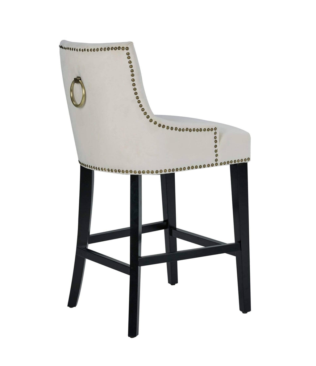 Black Velvet Nailhead Counter Stool Chair H976