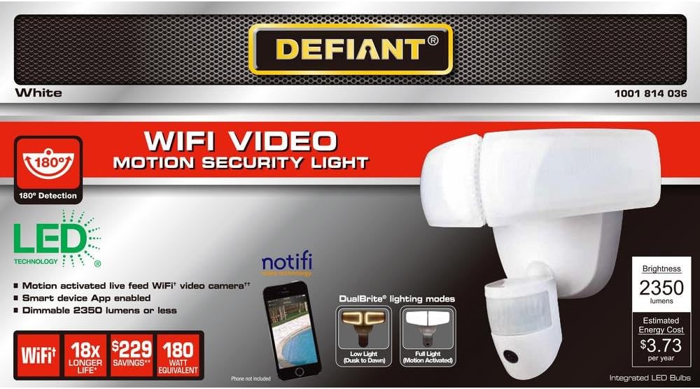 White LED Wi-Fi Video Motion Security Light B561999