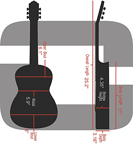 White Fiberglass Baritone Ukulele Case with Removable Shoulder Straps and TSA Lock K75738