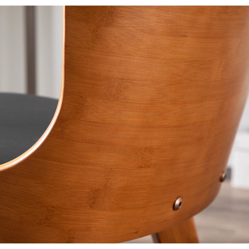 Black Faux Leather Chair Y212