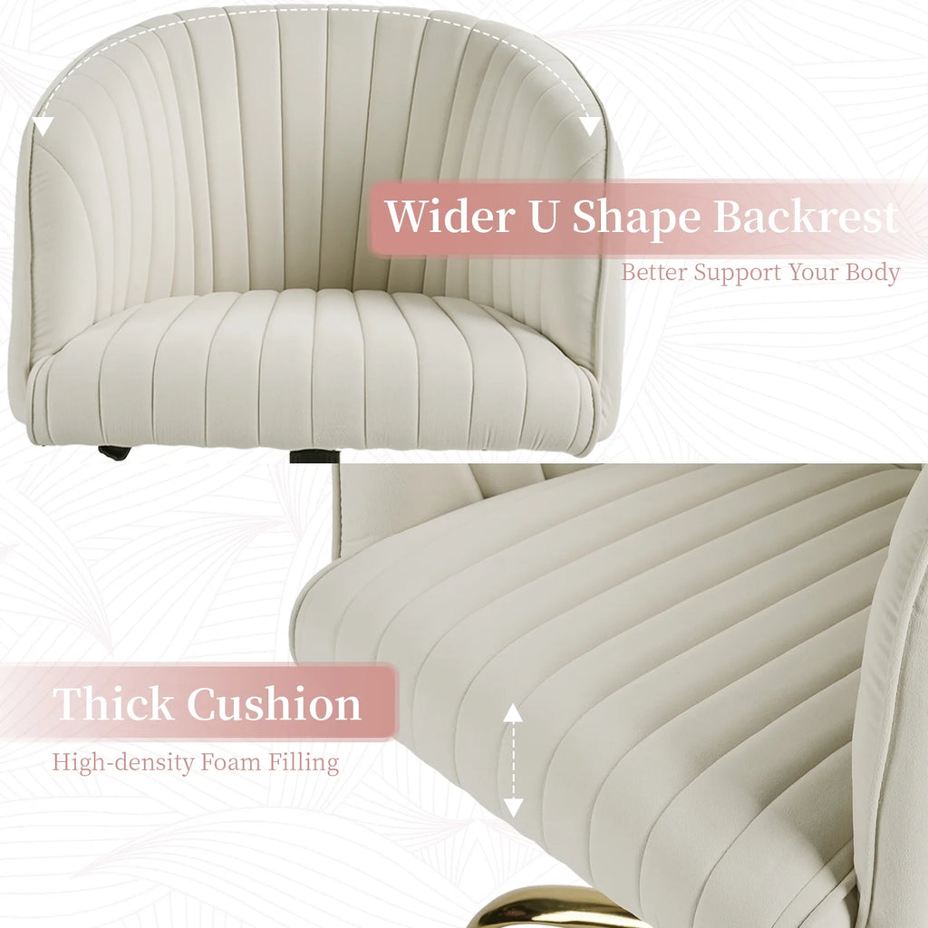 Velvet Swivel Office Chair with Wheels M224