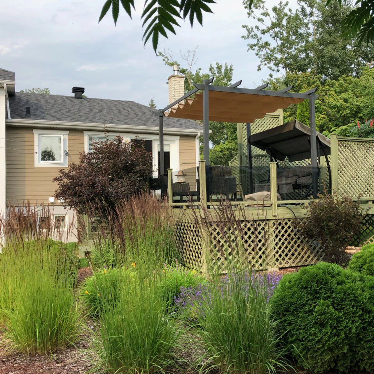 Aluminum Outdoor Canopy Pergola 9 x 9 ft White H463013