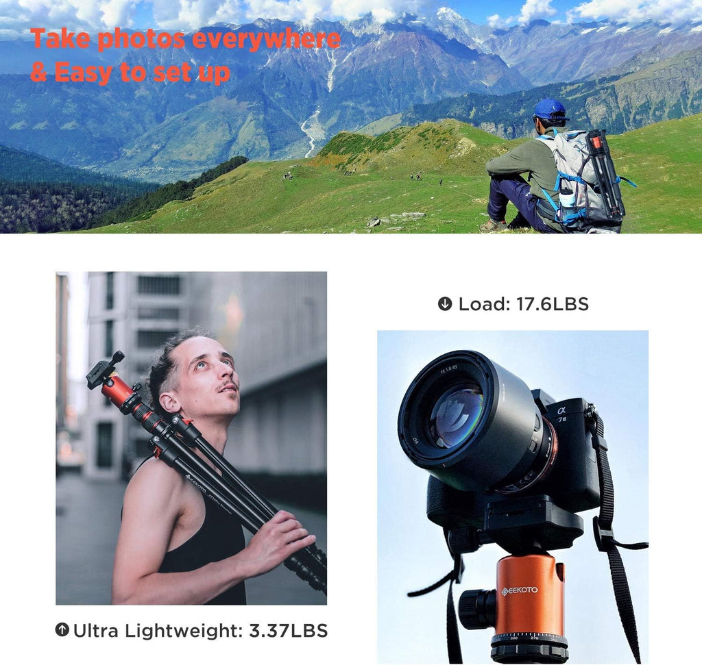 77’’ Aluminum Camera Tripod with 360 Degree Ball Head T4812