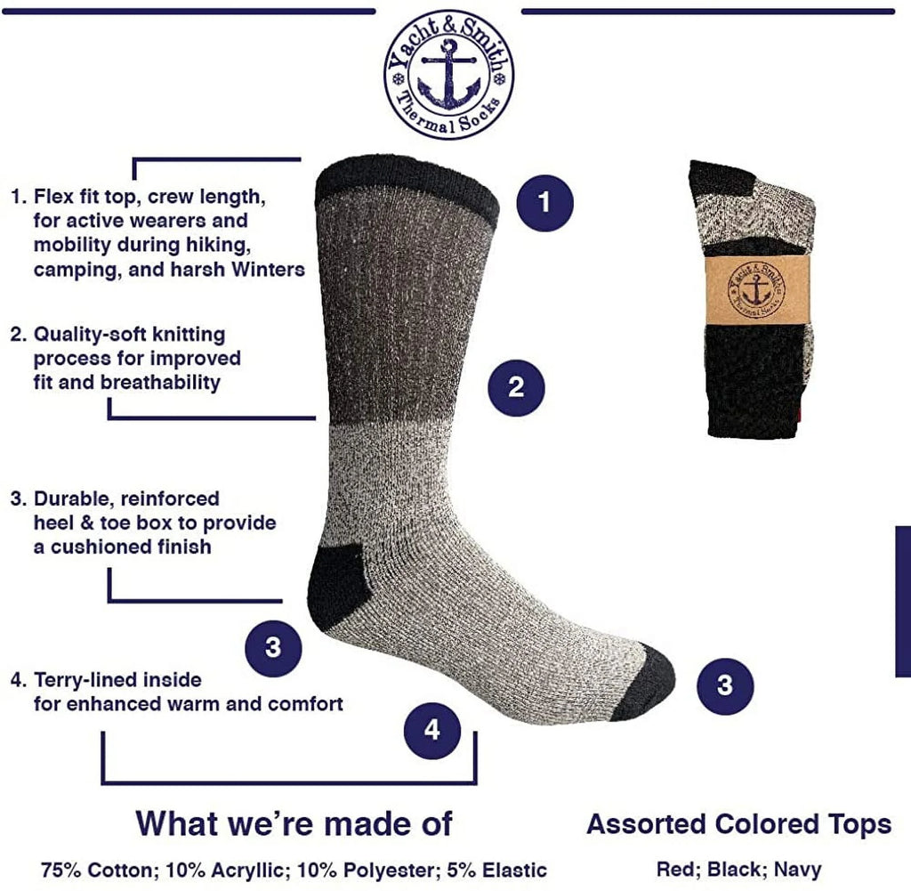120 Pair Cotton Thermal Camping Boot Socks Z9504