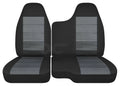 Black and Charcoal Velour Truck Seat Covers L8233