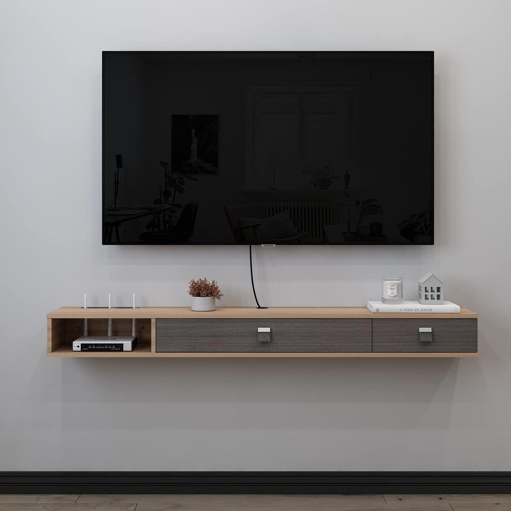 Floating TV Shelf with 2 Doors P66880