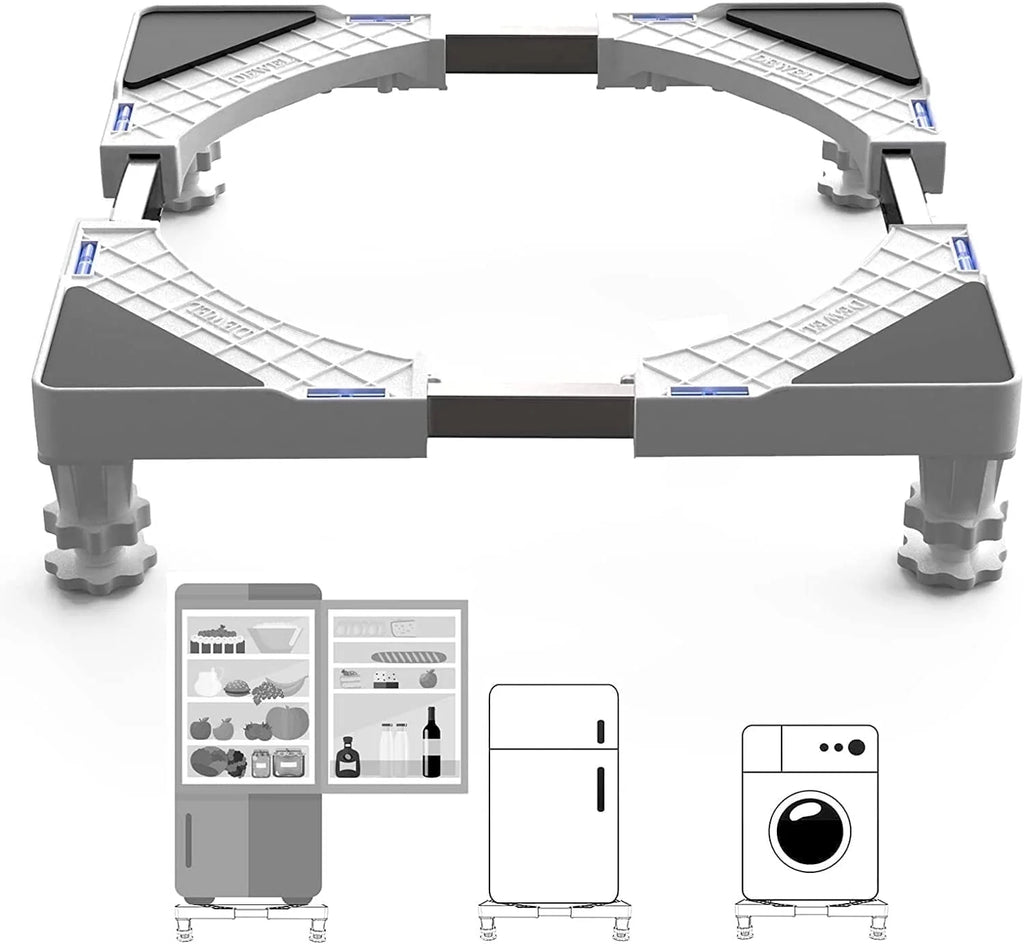 Adjustable Mini Fridge Stand with 4 Heavy Duty Feet White F563