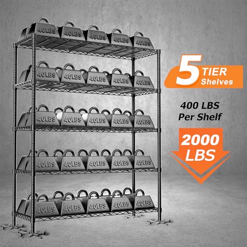5-Tier Adjustable Metal Wire Shelving Unit E3569