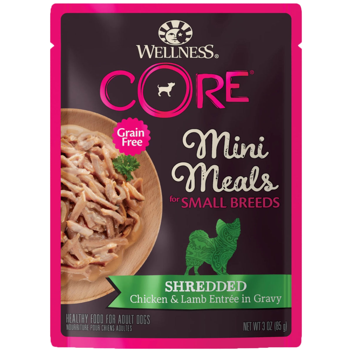 Grain Free Small Breed Wet Dog Food, Shredded Chicken & Lamb in Gravy, 3-Ounce (Pack of 12) N636